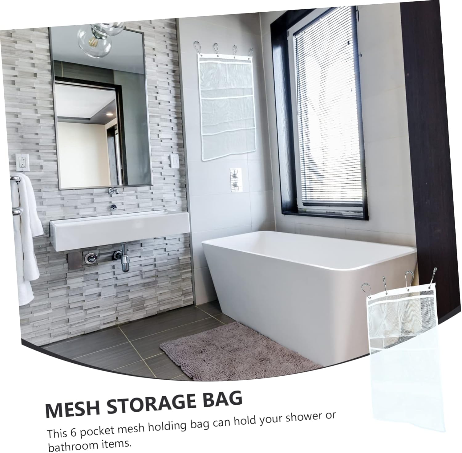 Unomor Toiletries Hanging Mesh Bag with 6 Pockets