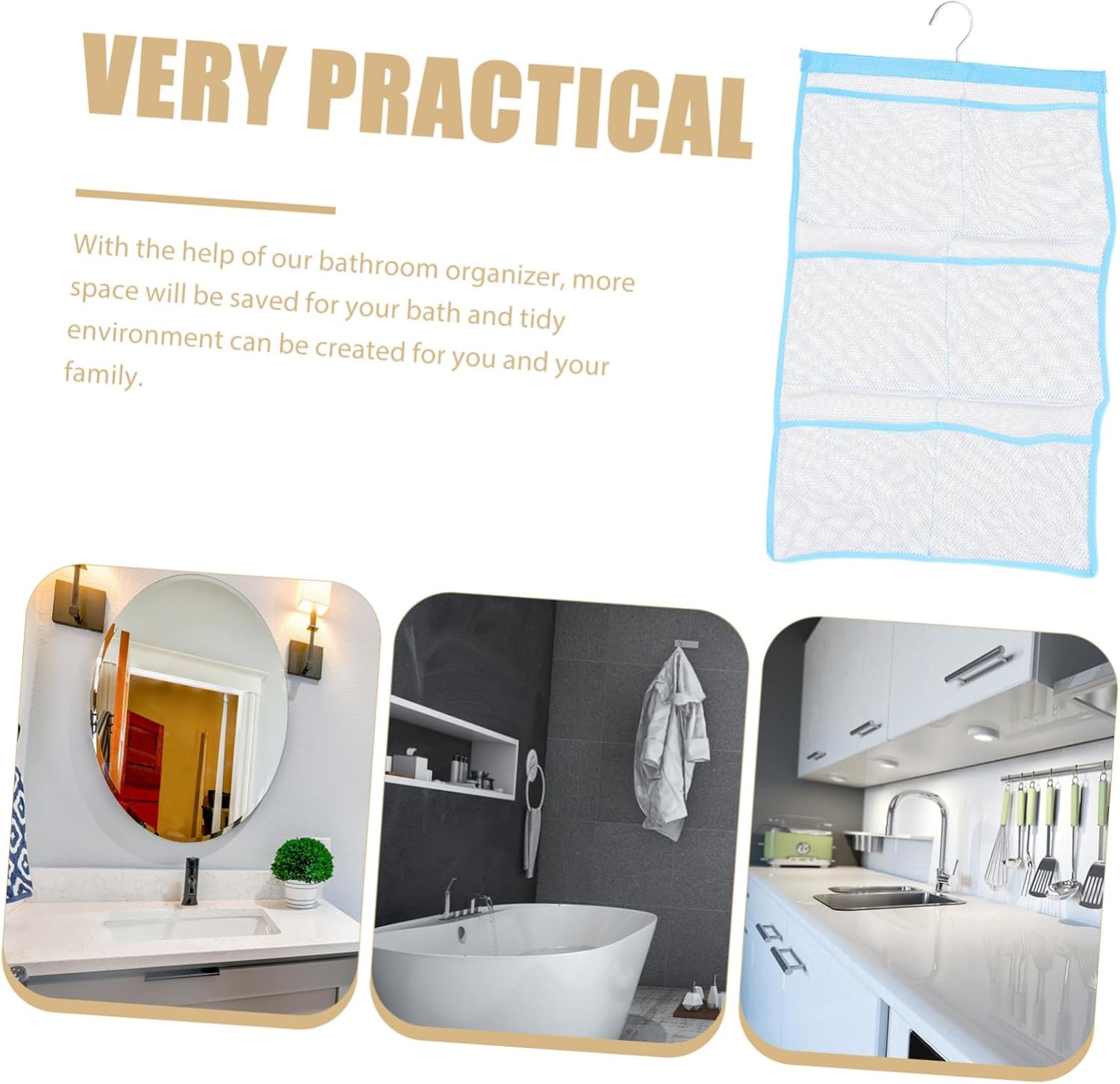 Space-Saving Mesh Organizer for Quick-Drying Showers