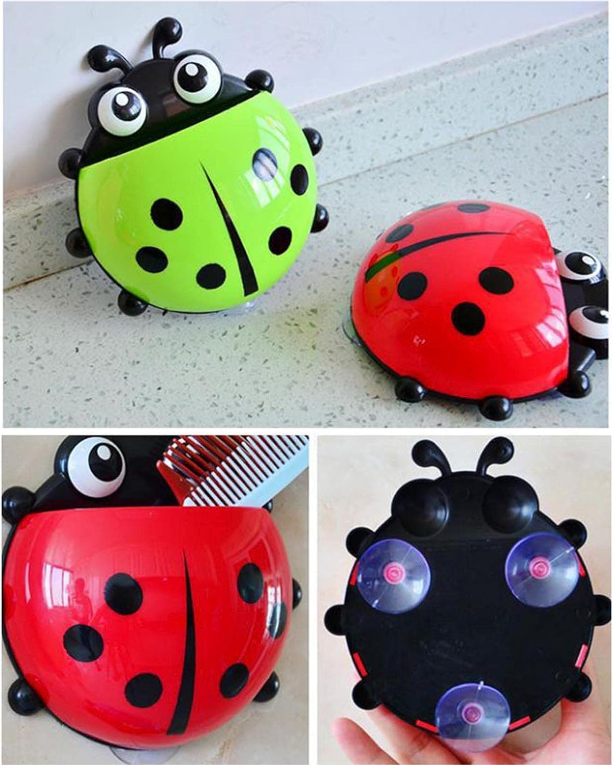 Adorable Ladybug Toothbrush Holder with Suction Cup