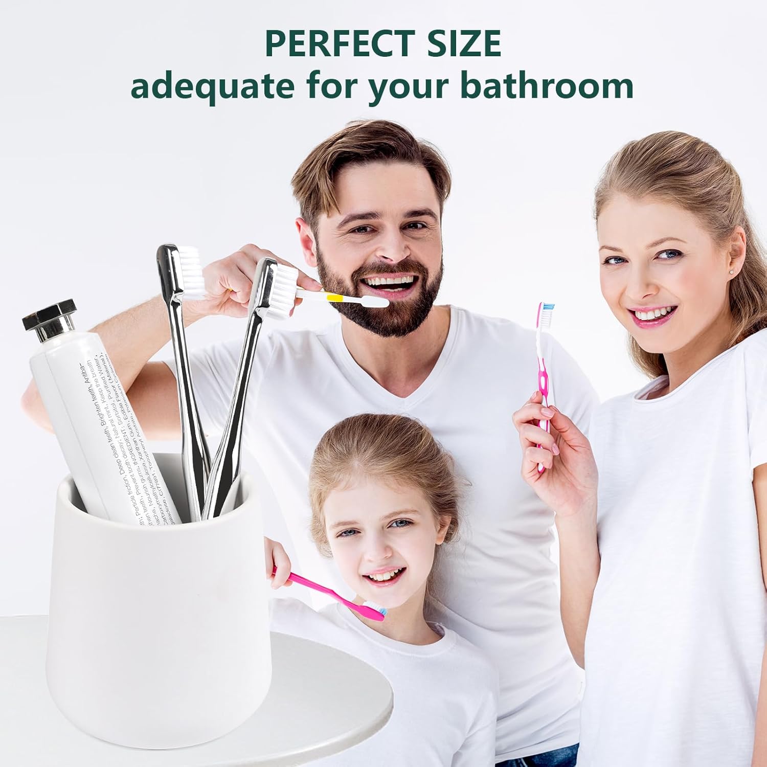 BosilunLife Ceramic Toothbrush Holder 13Oz White