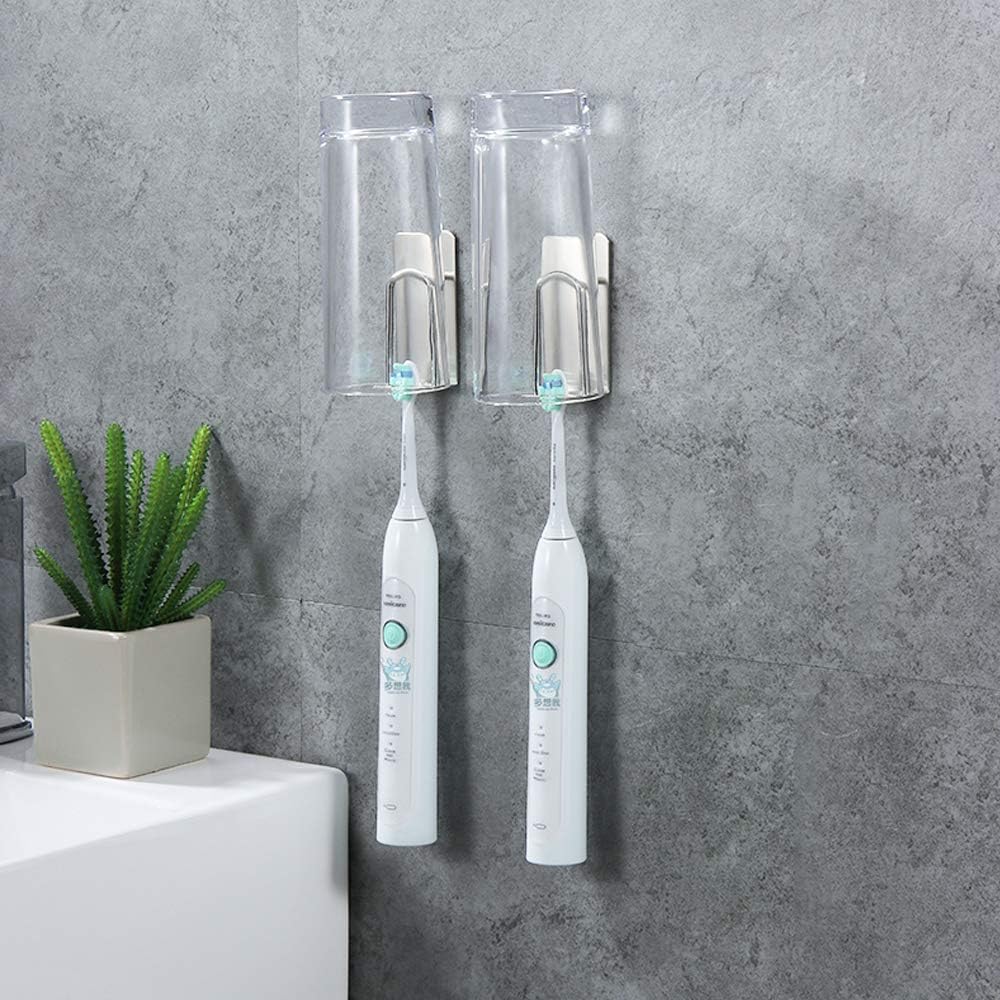 Reduce clutter 2Pack Stainless Steel Toothbrush Holder for Walls Counters