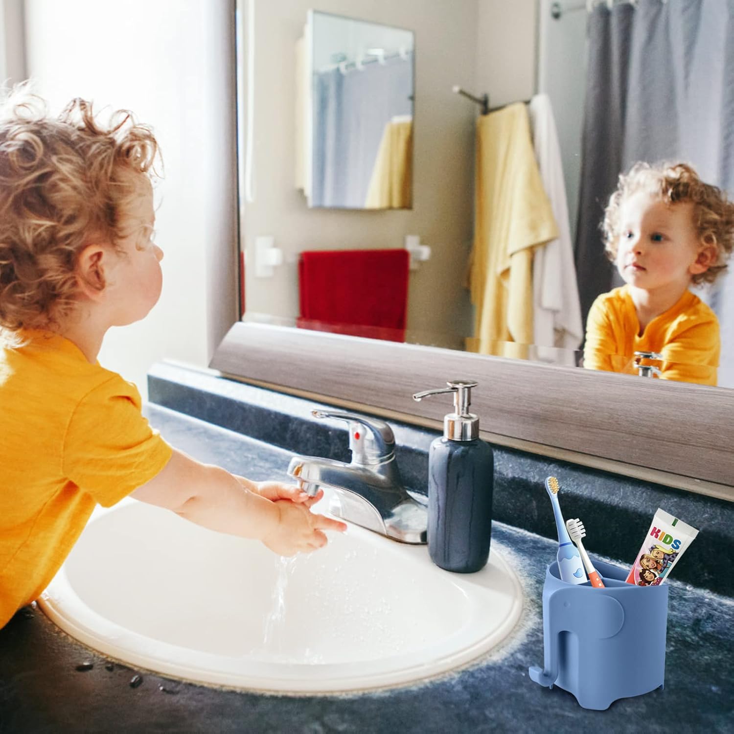 RyanLemon Elephant Toothbrush Holder for Toddler suction cup