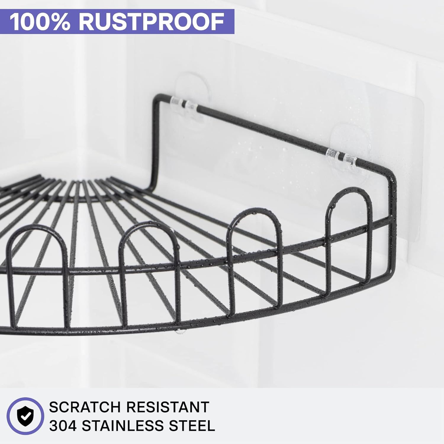 KINCMAX Corner Shower Caddy 2-Pack Matte Black 1