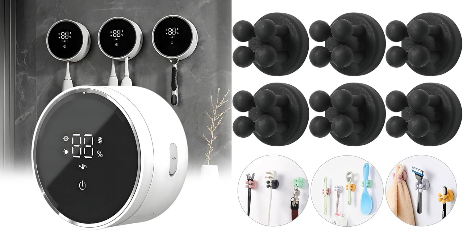 ZEZHOU Wall Mounted Toothbrush Holder Set