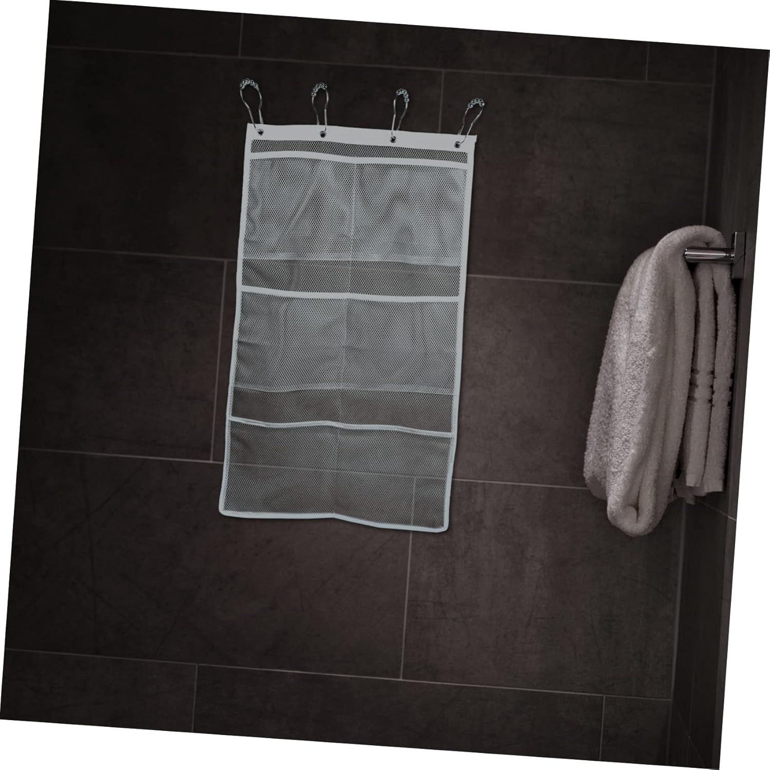 Unomor Toiletries Hanging Mesh Bag with 6 Pockets