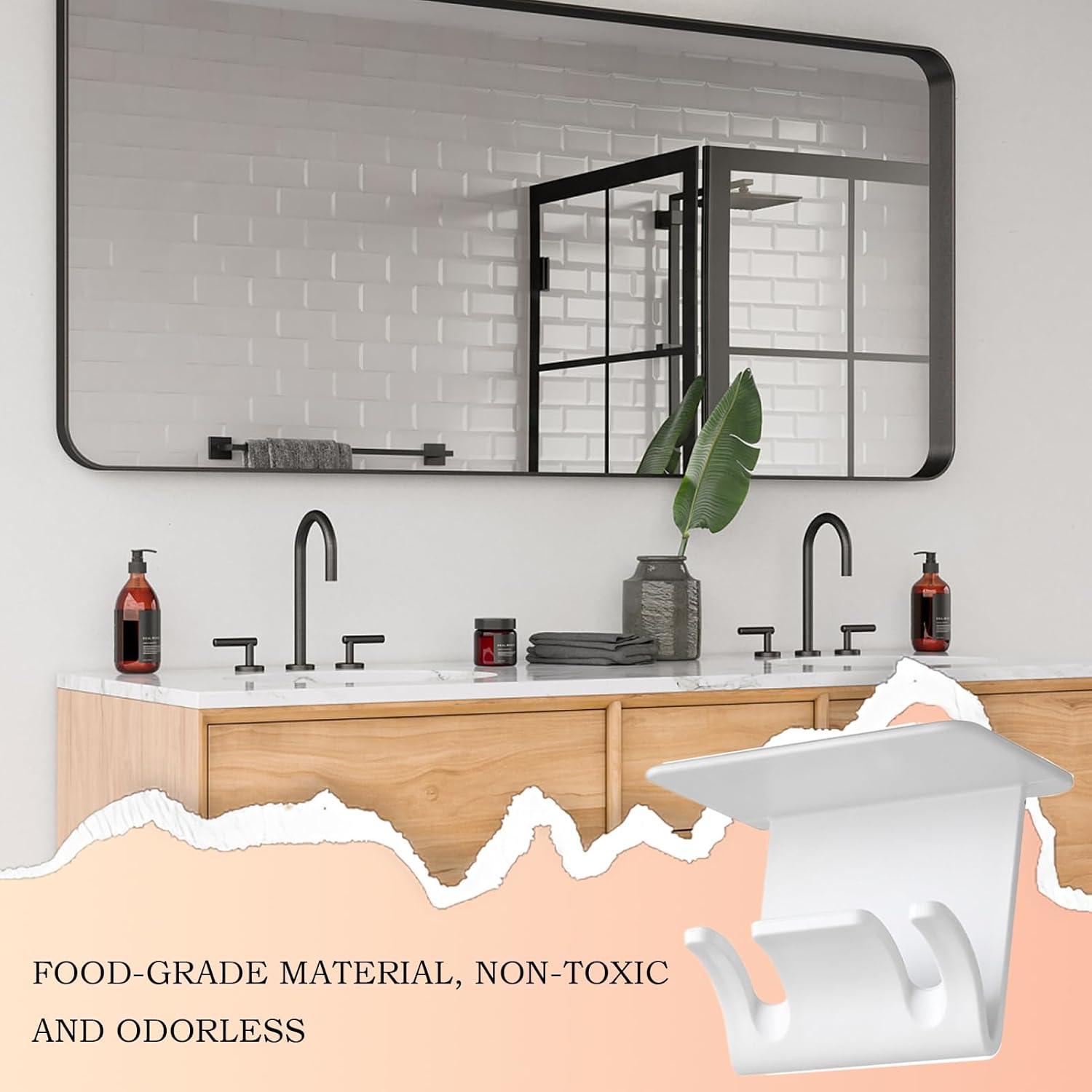 Self-Adhesive Toothbrush Holder for Bathroom