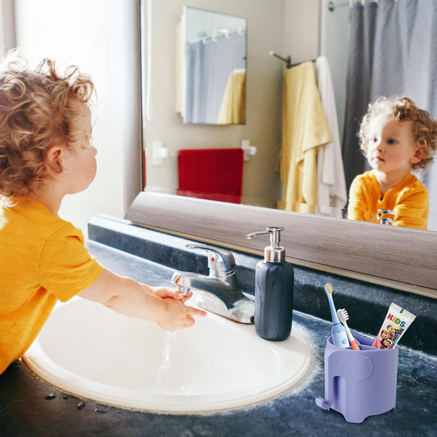 Suction Cup Elephant Toothbrush Holder for Kids