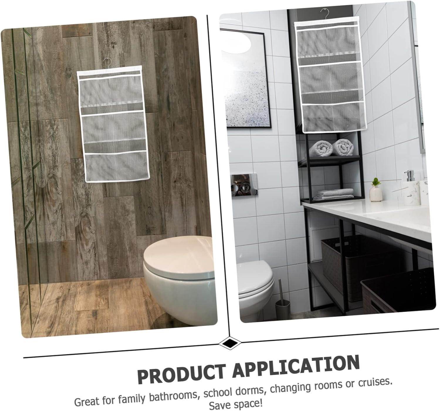Versatile shower organizer bag for space-saving bathroom storage