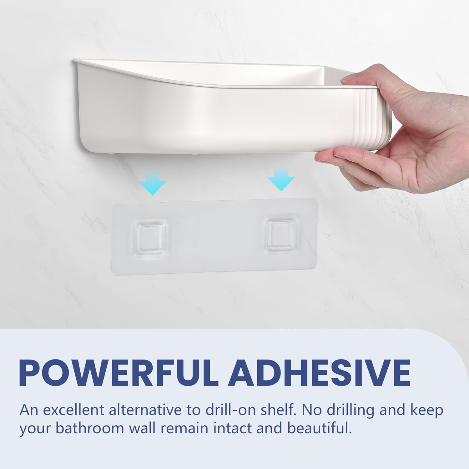 JOMOLA White Self-Adhesive Shower Caddy