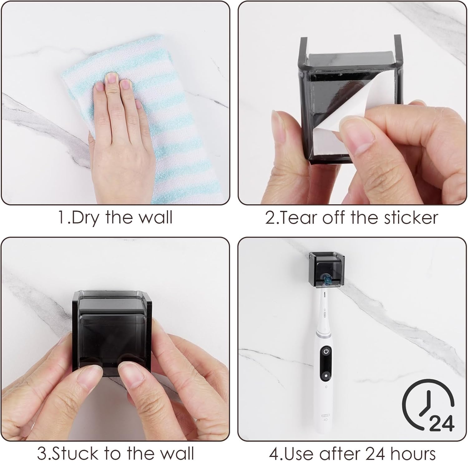2 Pack Wall Mounted Toothbrush Holder with Cover