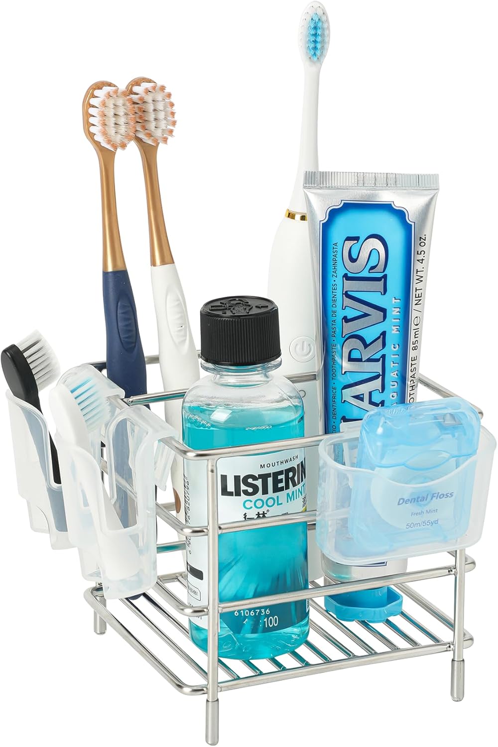TRSani Toothbrush Holder with 3 Slots and Hooks