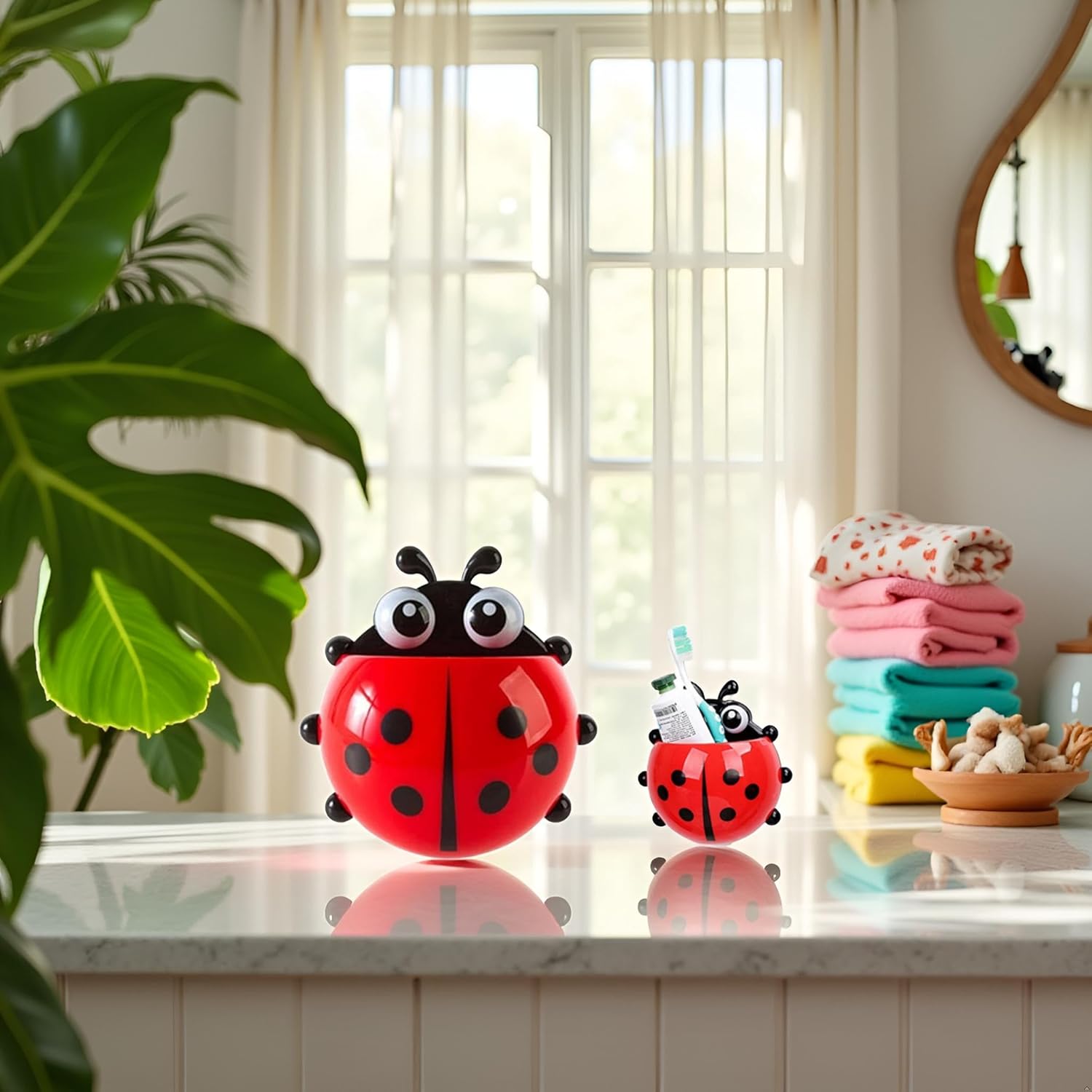 Ladybug Toothbrush Holder Fun Suction Design