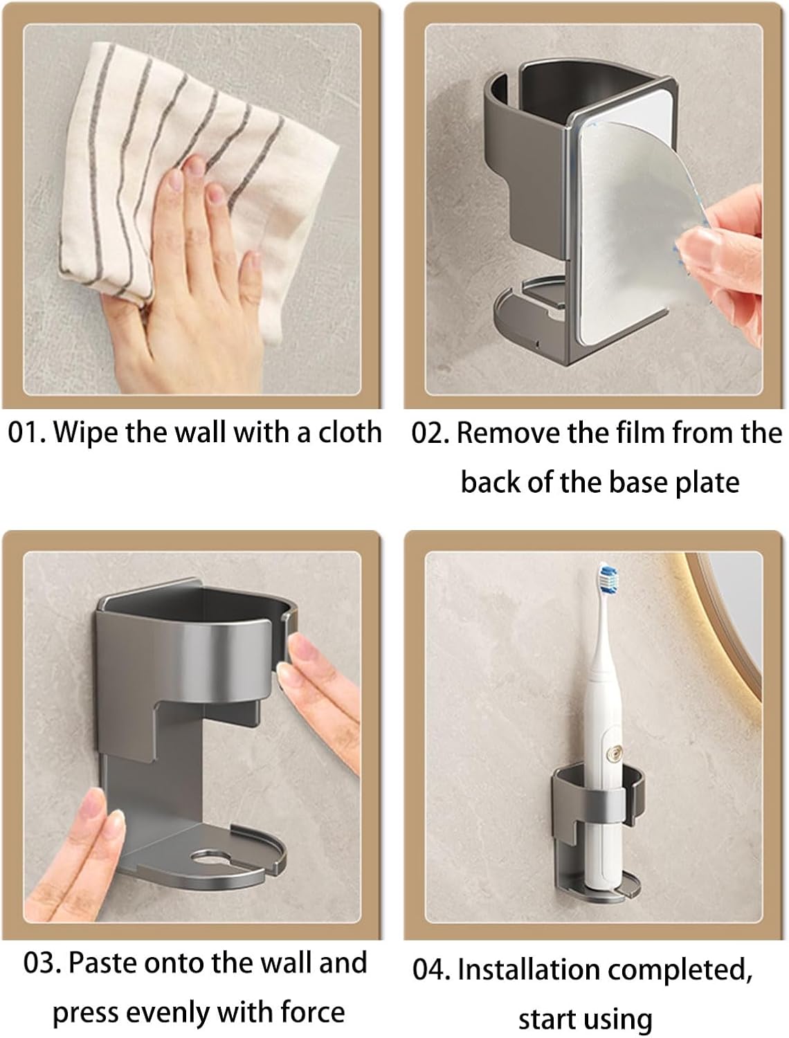 Ozeau Electric Toothbrush Holder Delicate for 37mm Toothbrushes Easy to Install