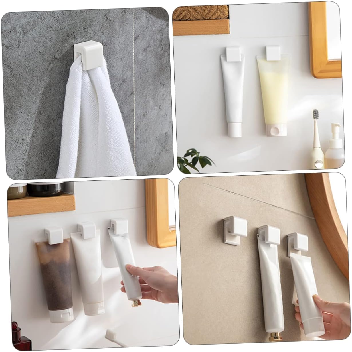 2pcs Self-Adhesive Toothpaste Storage Clip for Bathroom Organizer