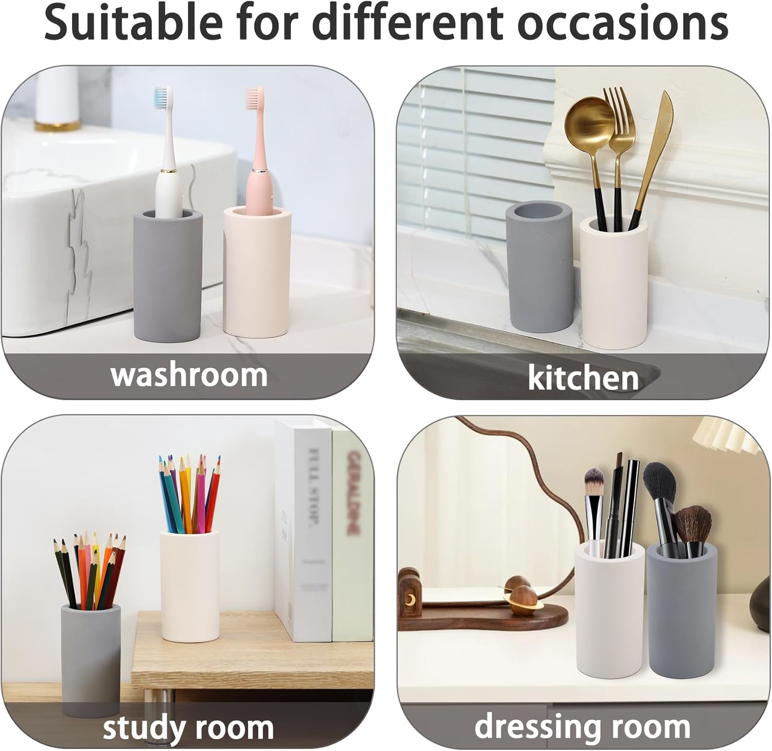 Coengwui Diatomite Toothbrush Holder Dark Grey 43