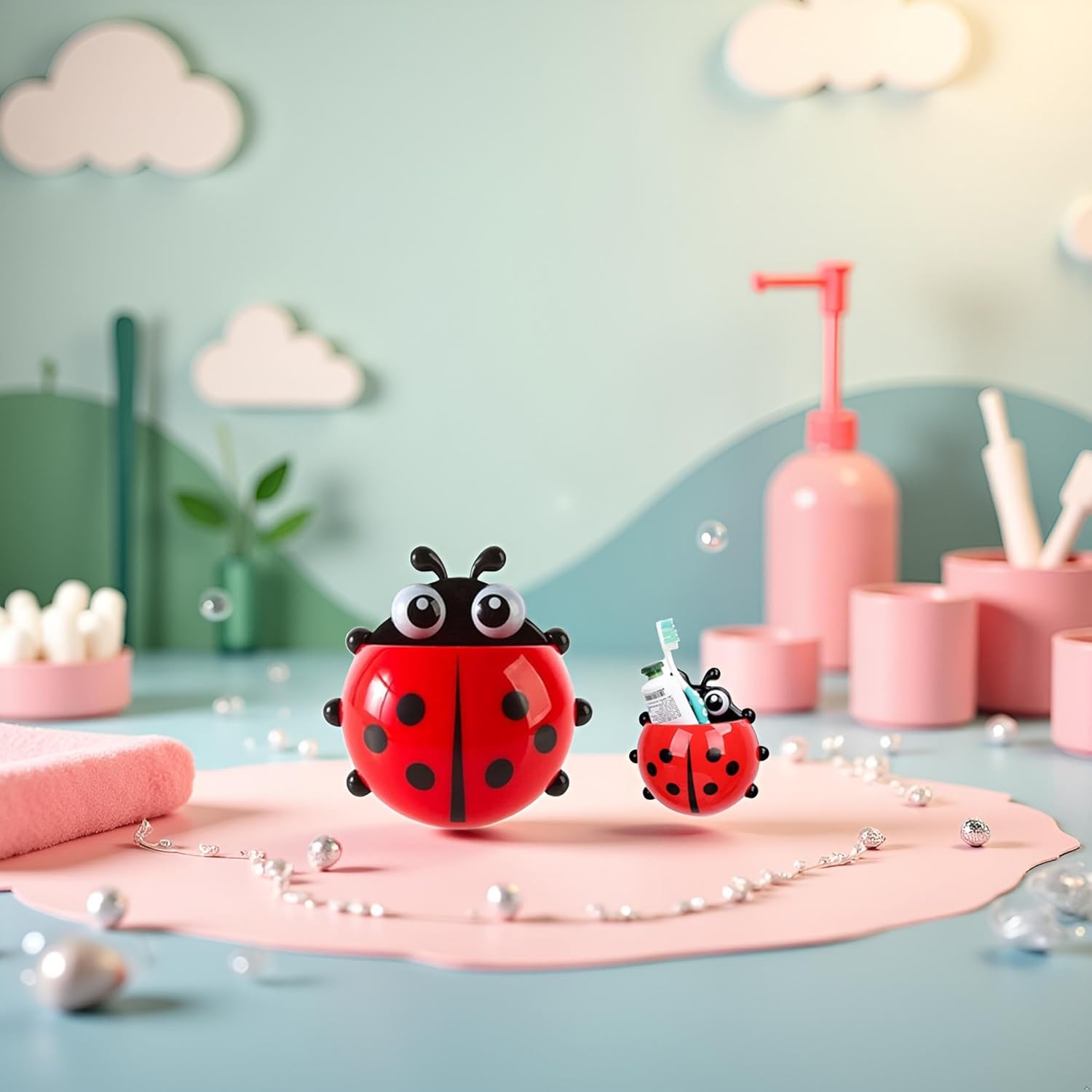 Ladybug Toothbrush Holder Fun Suction Design