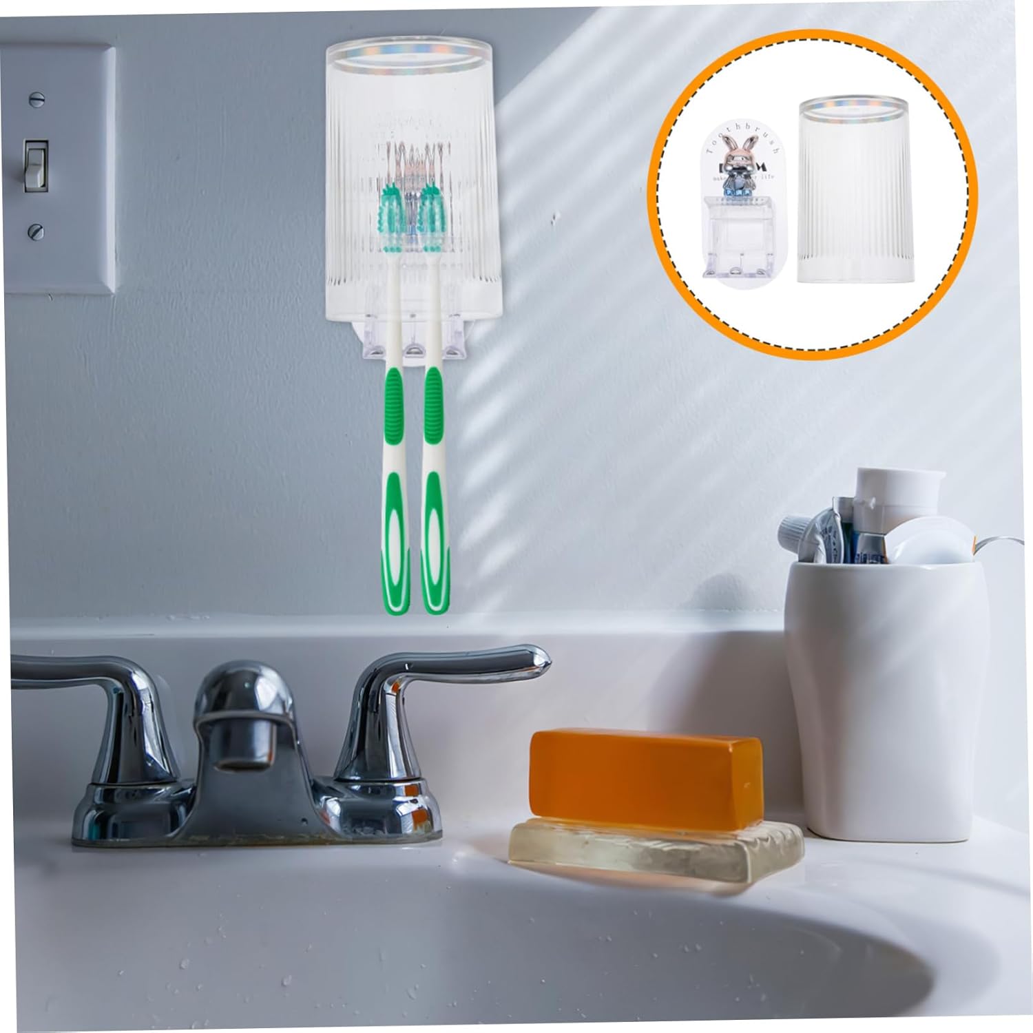 Space-Saving Wall-Mounted Toothbrush Holder for Kids