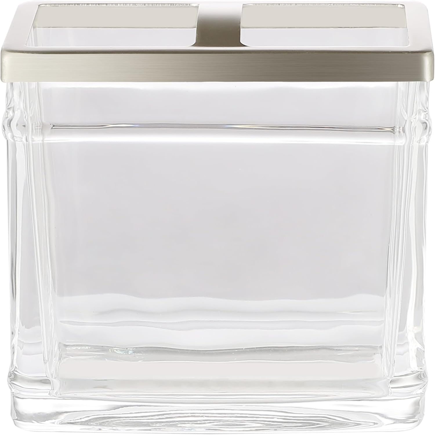 H Halston Heavy Weight Oversized Glass Toothbrush Holder with Marble Design