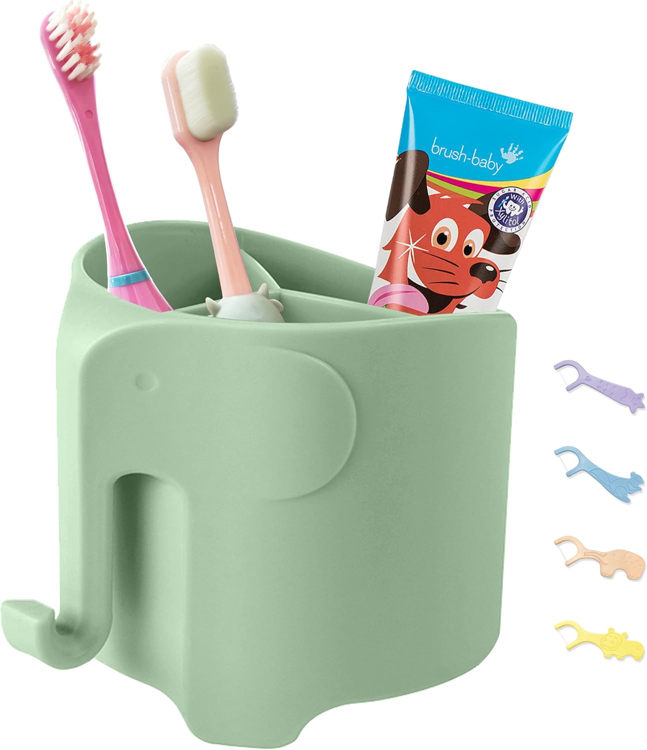 Hippywell Cute Elephant Toothbrush Holder for Kids