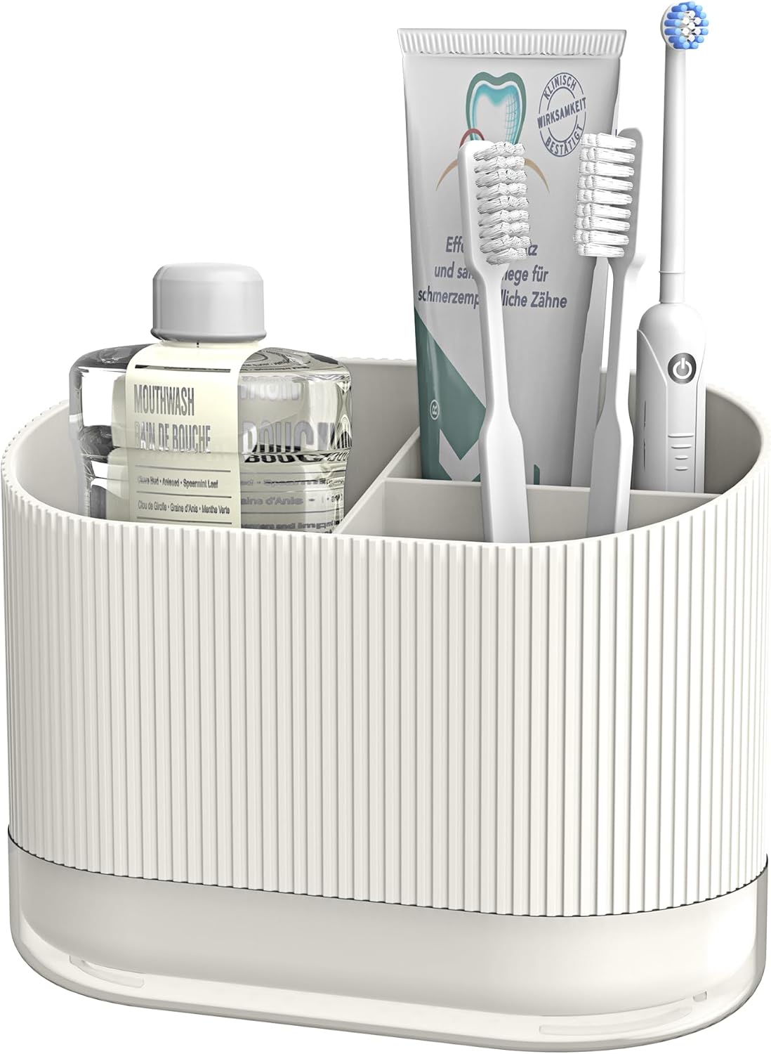 Cute White Shower Toothbrush Organizer Compact Dennis with Drainage for Kids Toddlers