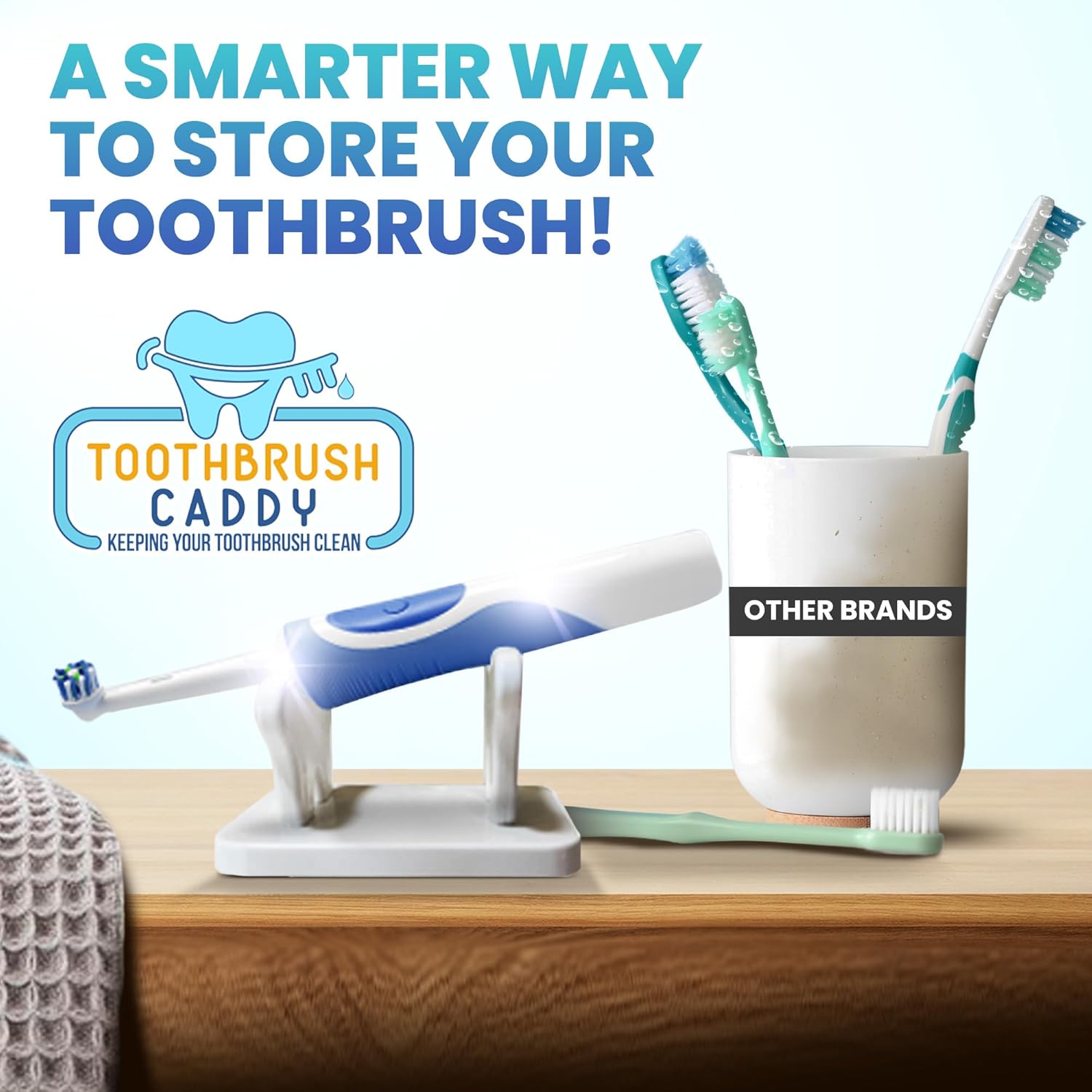 Toothbrush Caddy - Compact and Sturdy Holder for Bathroom