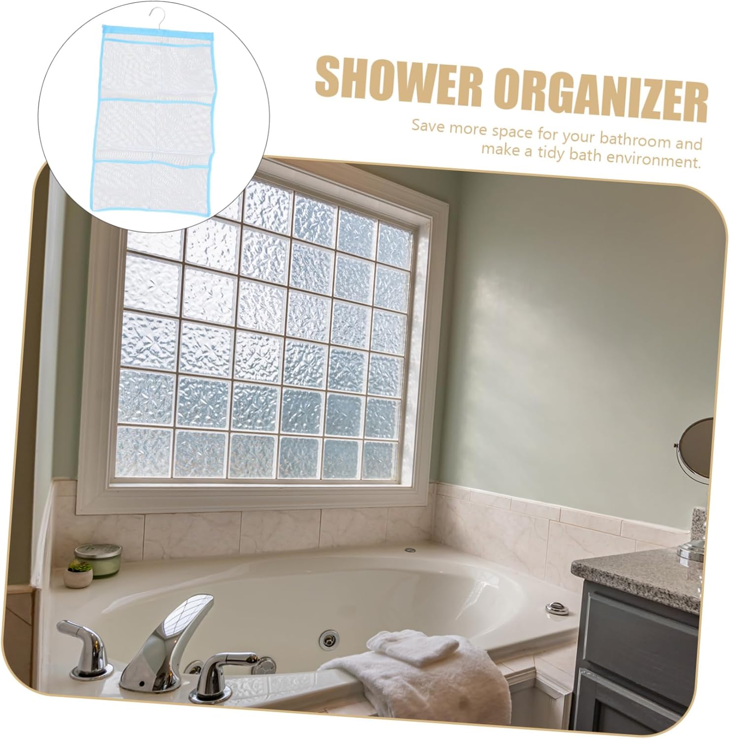 ABOOFAN 6 Pocket Mesh Shower Organizer Tidy Storage Bag