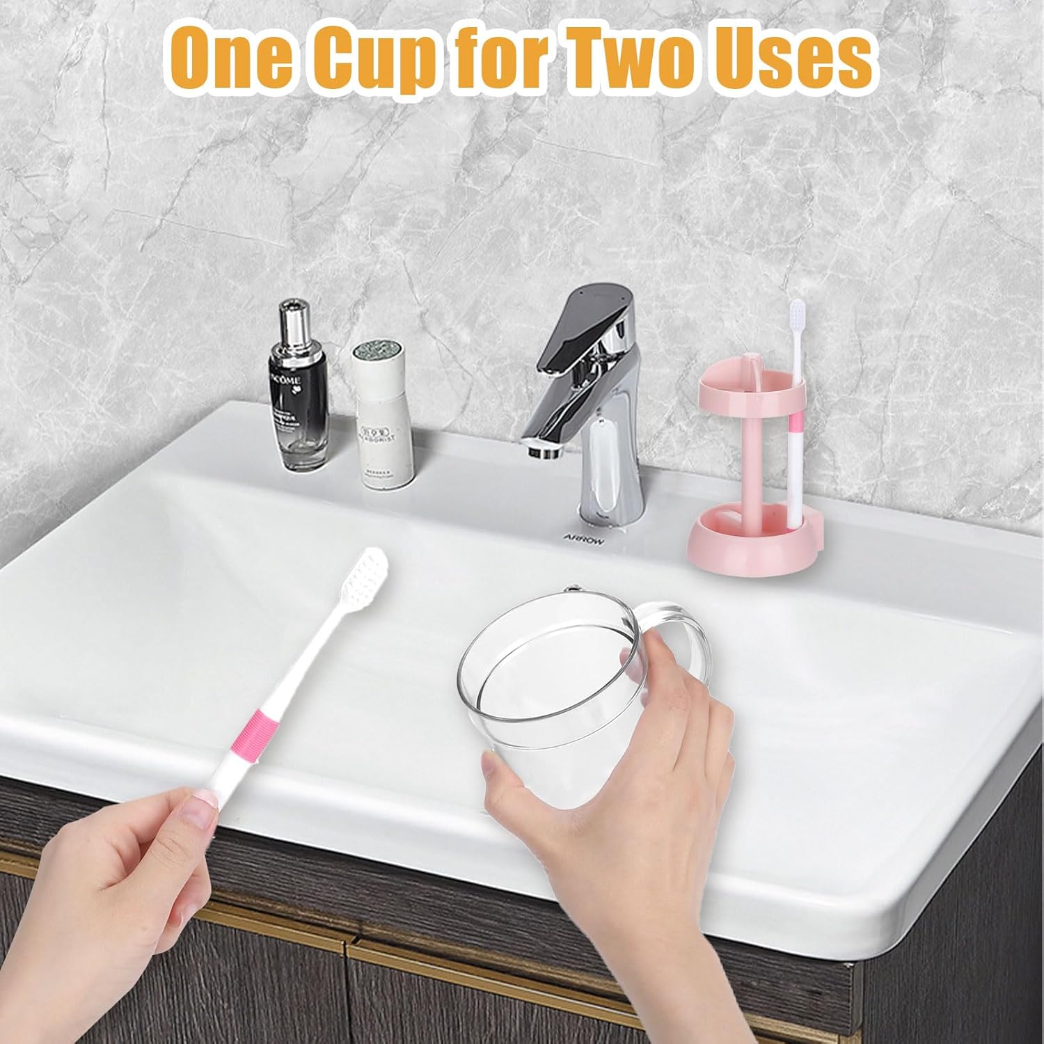 Toothbrush Holder with Cover 3 Slots Travel and Bathroom Use