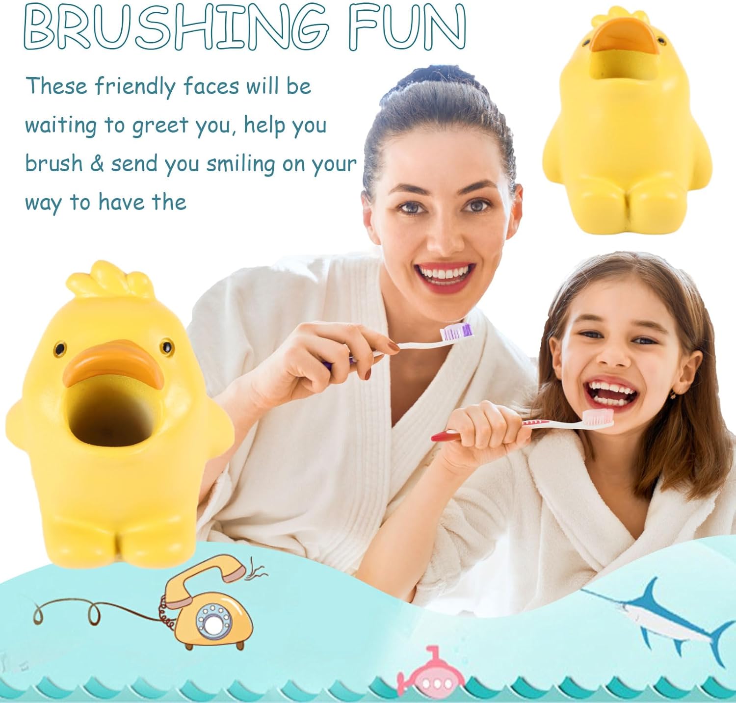 ADORABLE RESIN TOOTHBRUSH HOLDER - CUTE DUCK PEN PENCIL