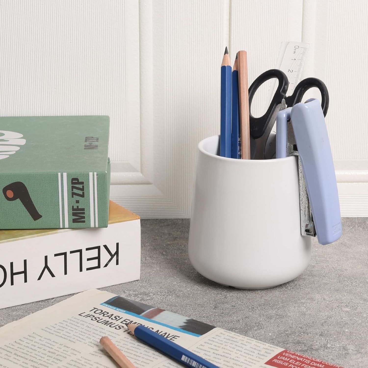 BosilunLife Ceramic Toothbrush Holder 13Oz White