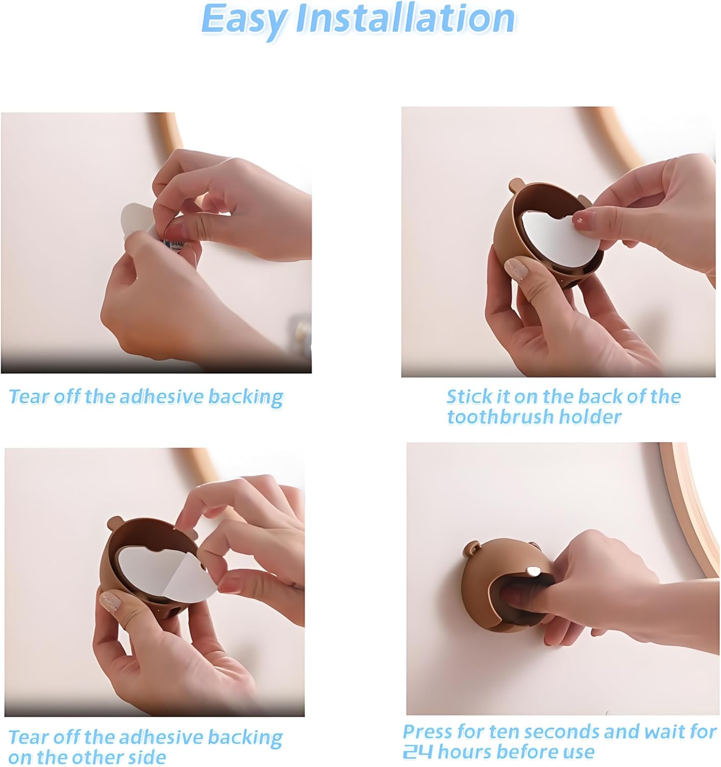 2pc Cute Animal Toothbrush Holder for Kids and Adults