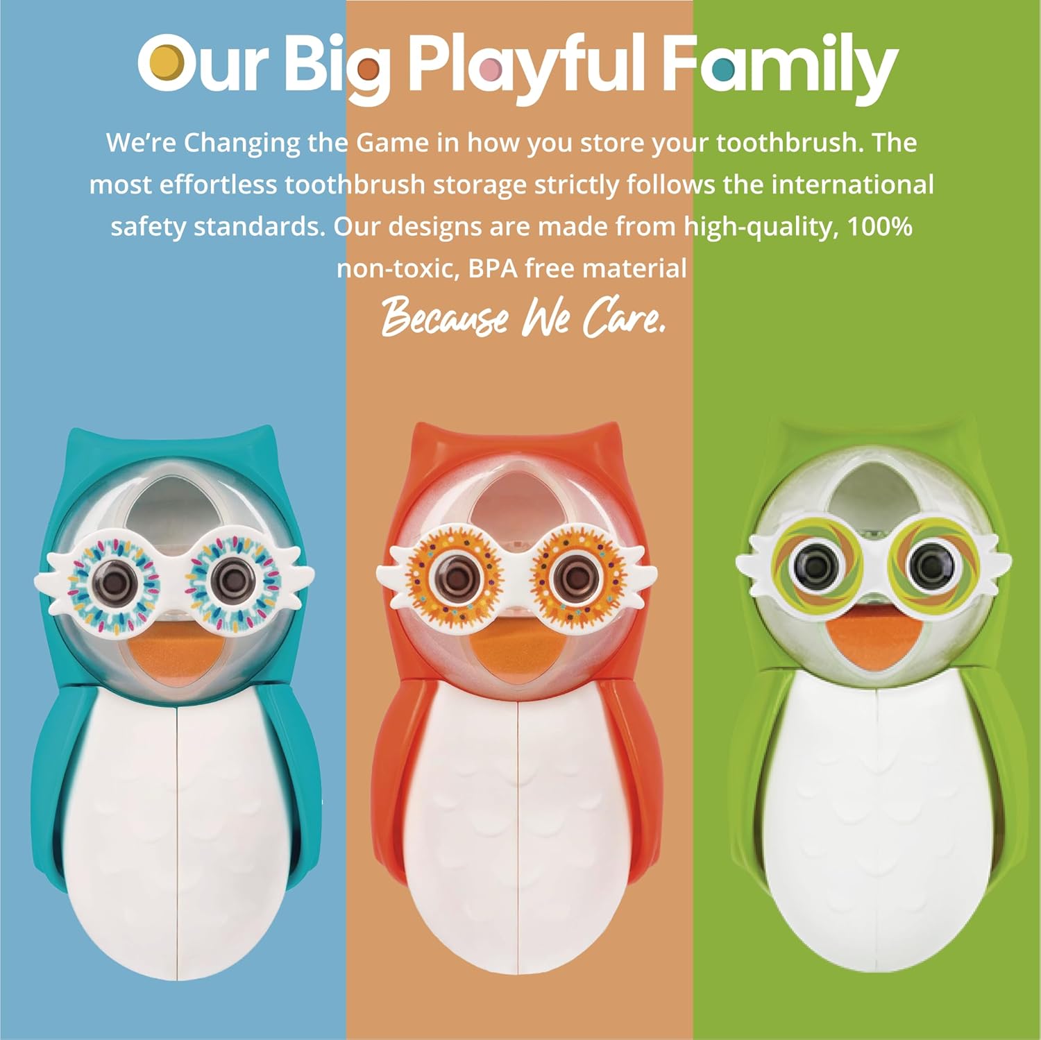Flipper Owl Toothbrush Cover - Makes Brushing Fun for Kids
