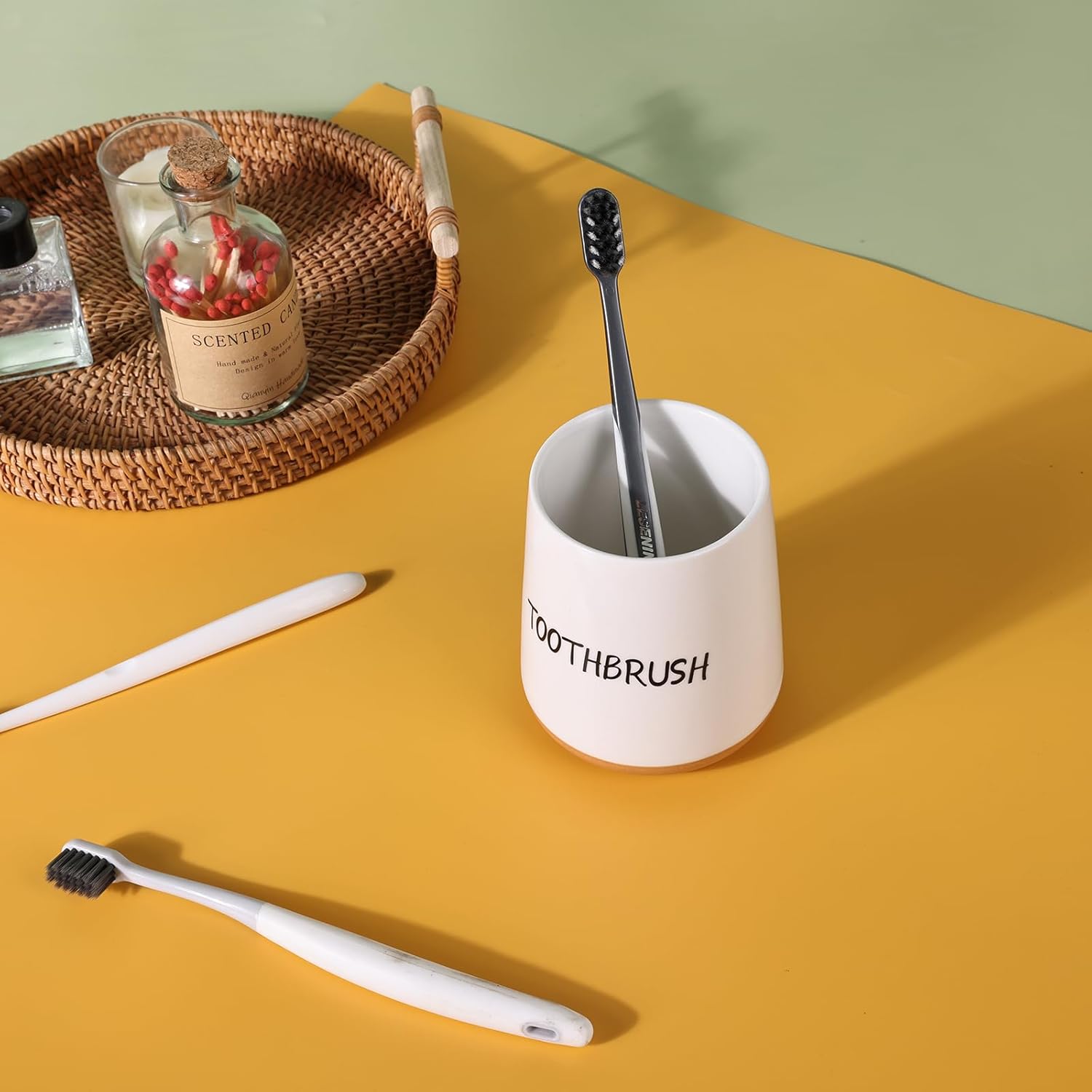 Elegant Ceramic Toothbrush Holder for Home Kitchen