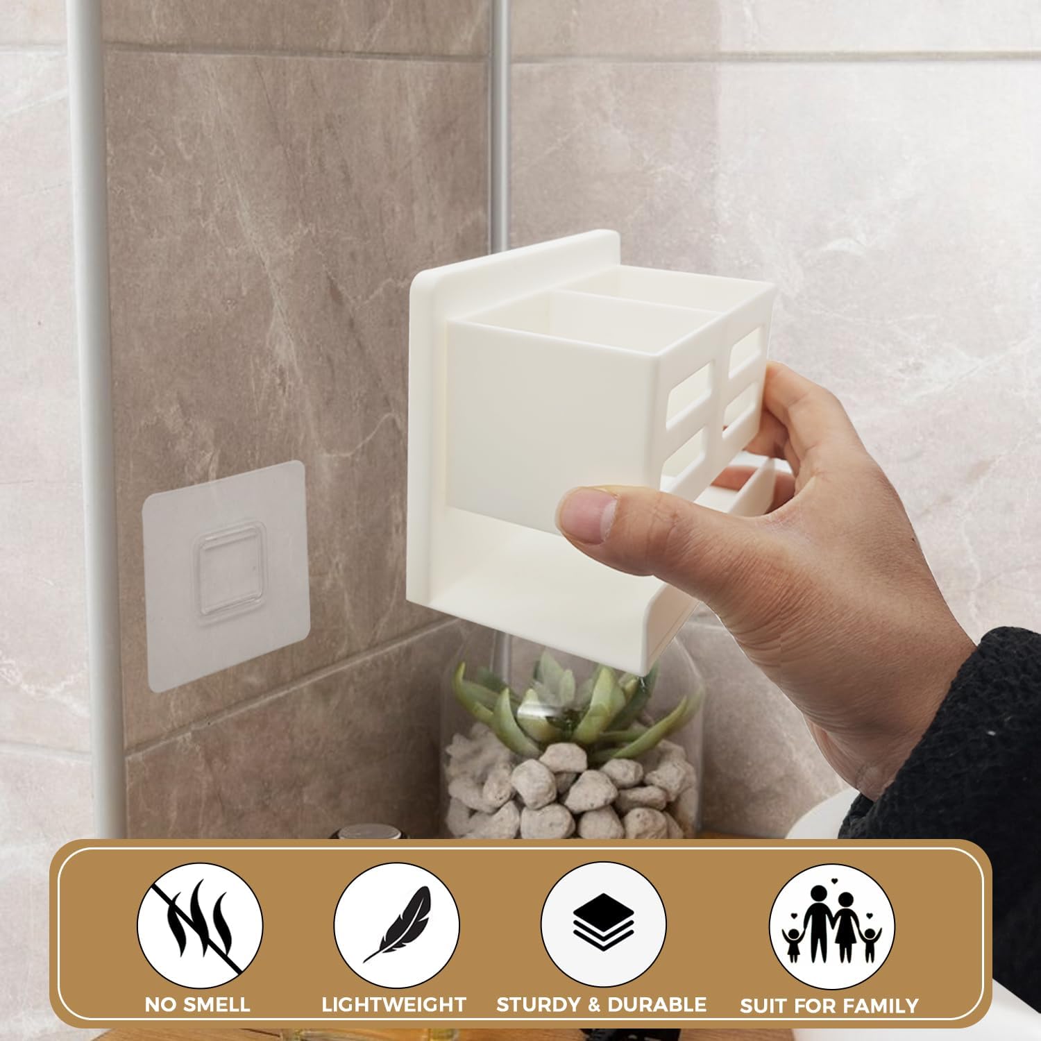 Feenhag Toothbrush Holder Wall Mounted White