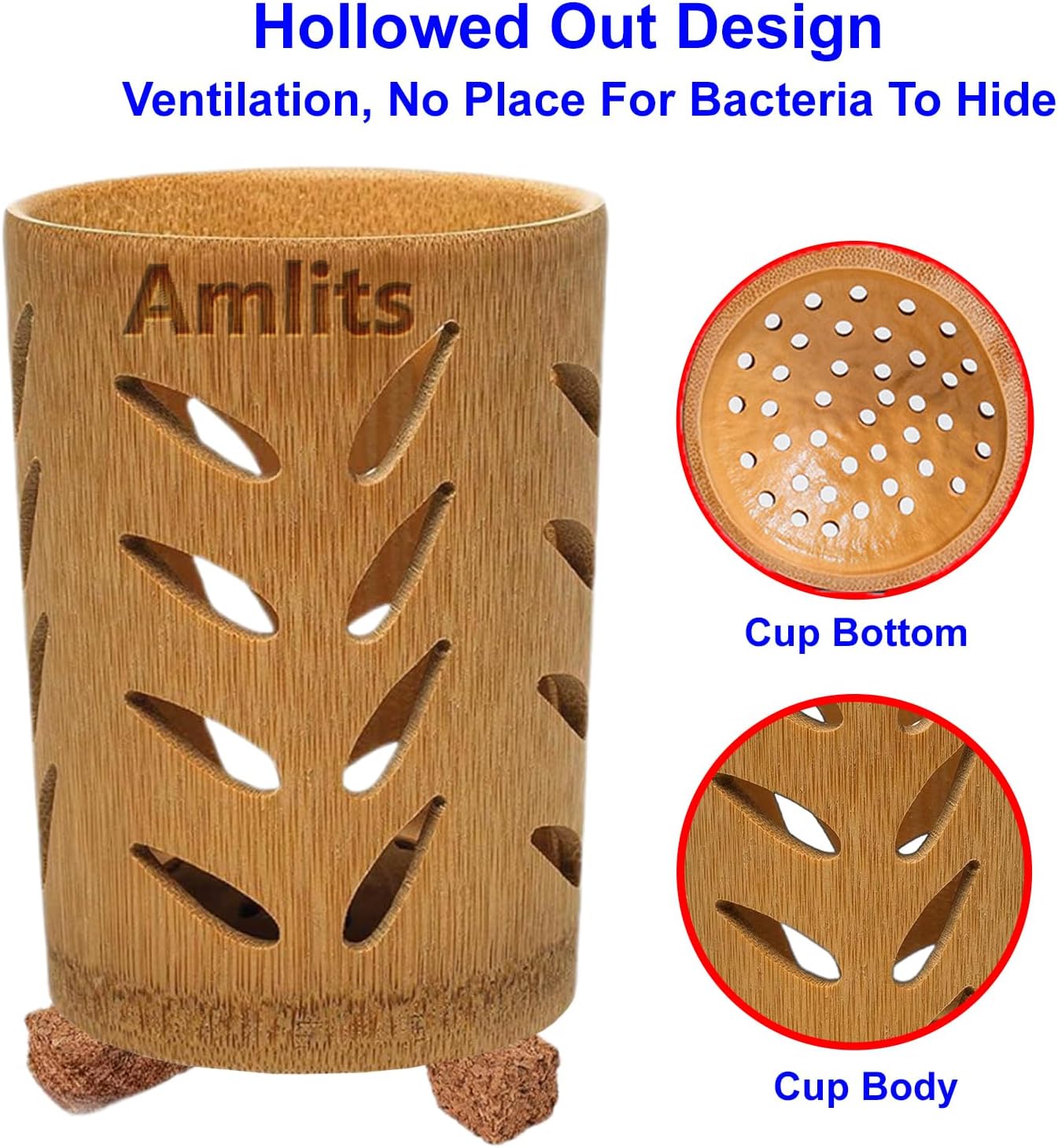 Bamboo Toothbrush Holder - Quick Drying Single-Piece Design