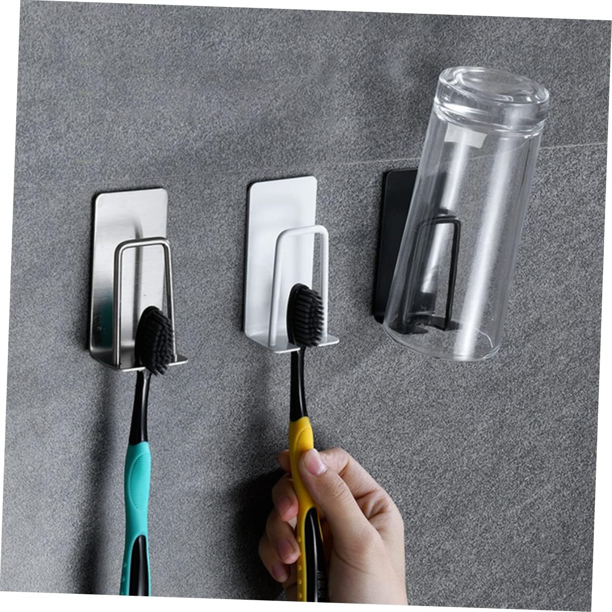 Space-Saving Stainless Steel Wall Mount Toothbrush Holder for Bathrooms