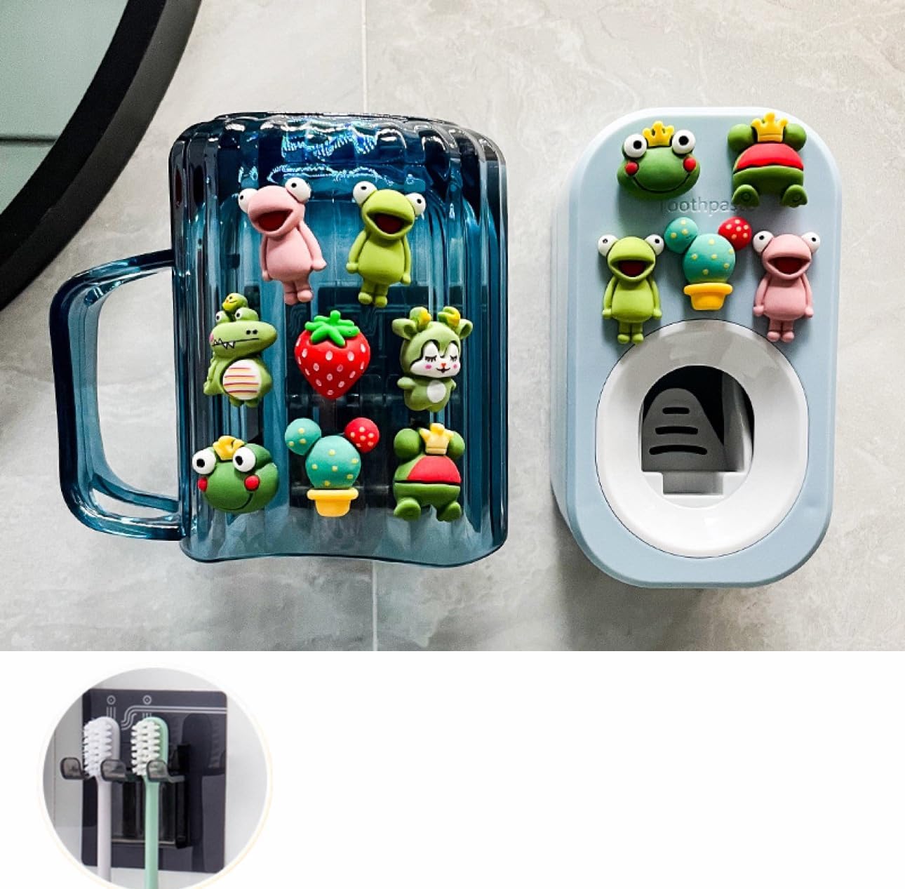 Adorable 3-Piece Toothpaste Set for Kids in the Bathroom
