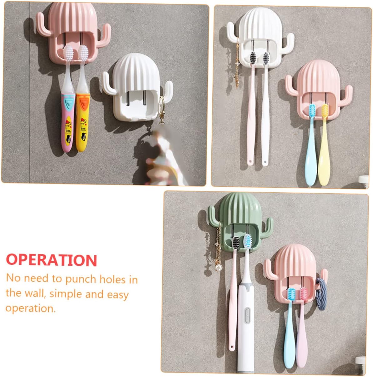 Elegant Cactus Toothbrush Racks