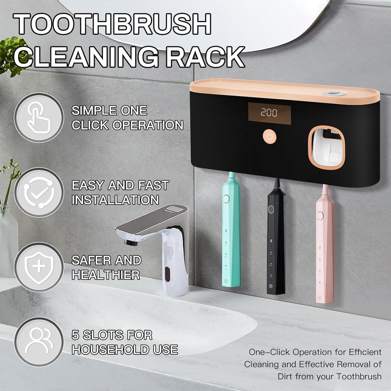 High-Quality USB Rechargeable Toothbrush Sterilizer Holder
