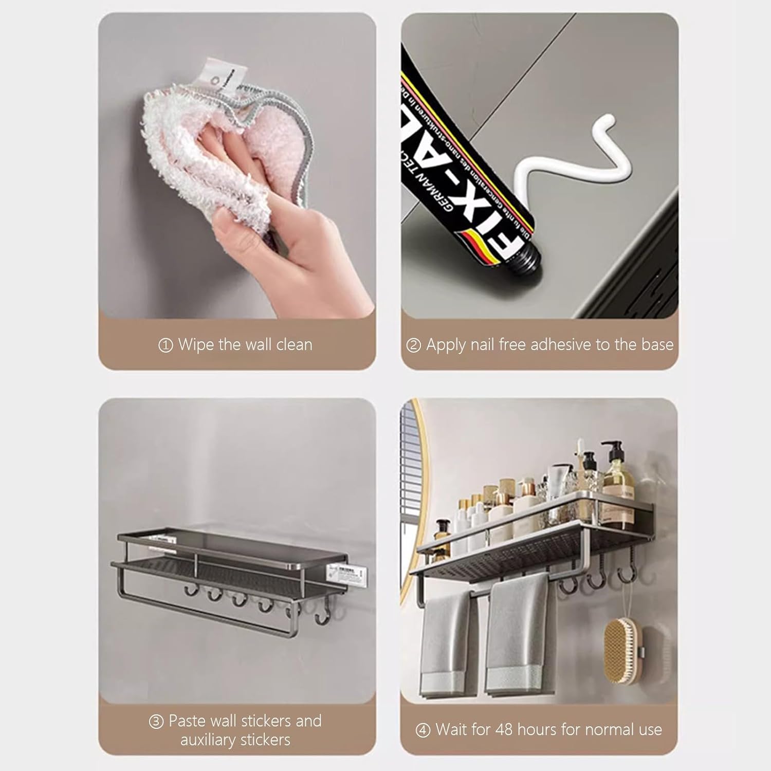 No-Punch Hanging Shower Caddy