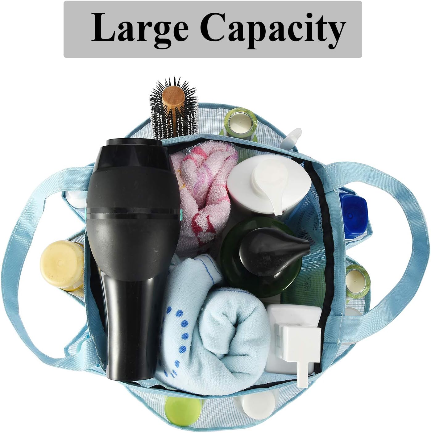 Haundry Mesh Shower Caddy Tote with 8 Pockets 1