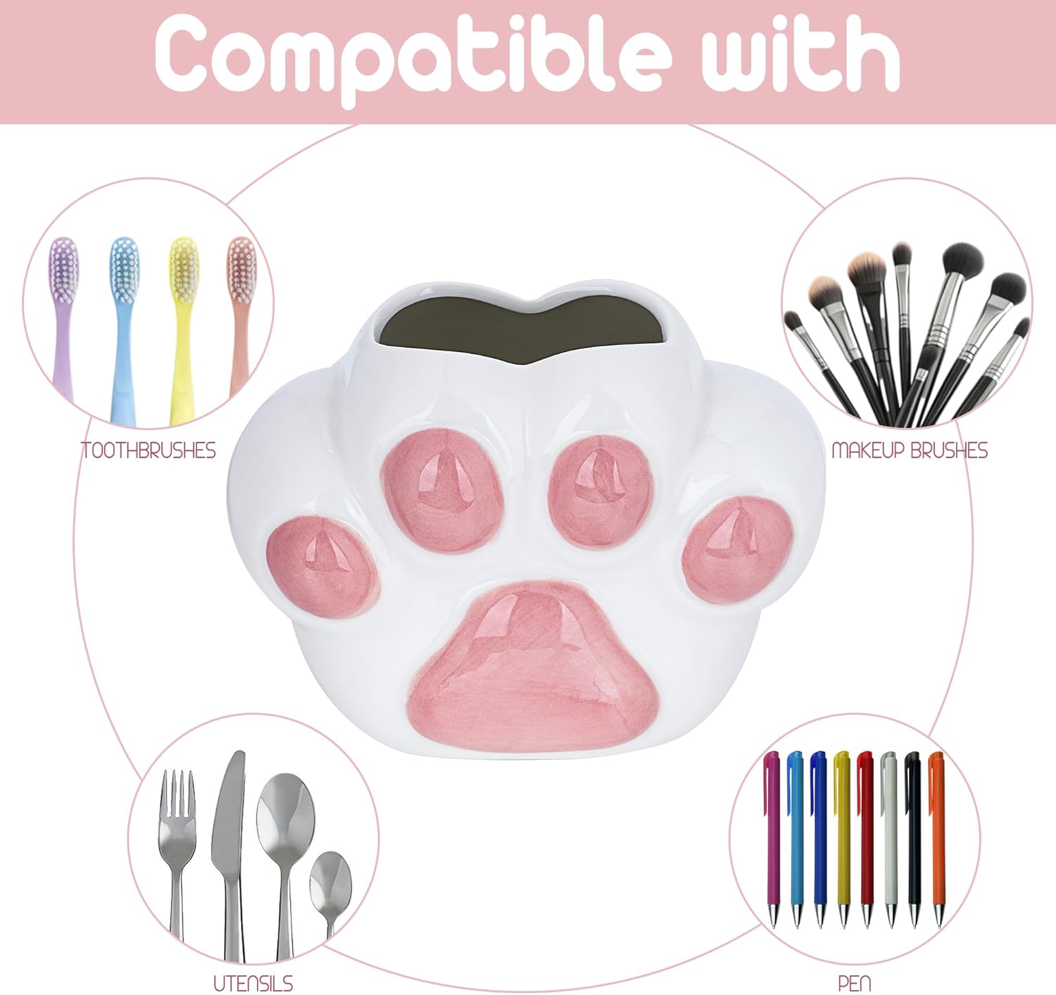 Cute Pink Toothbrush Holder