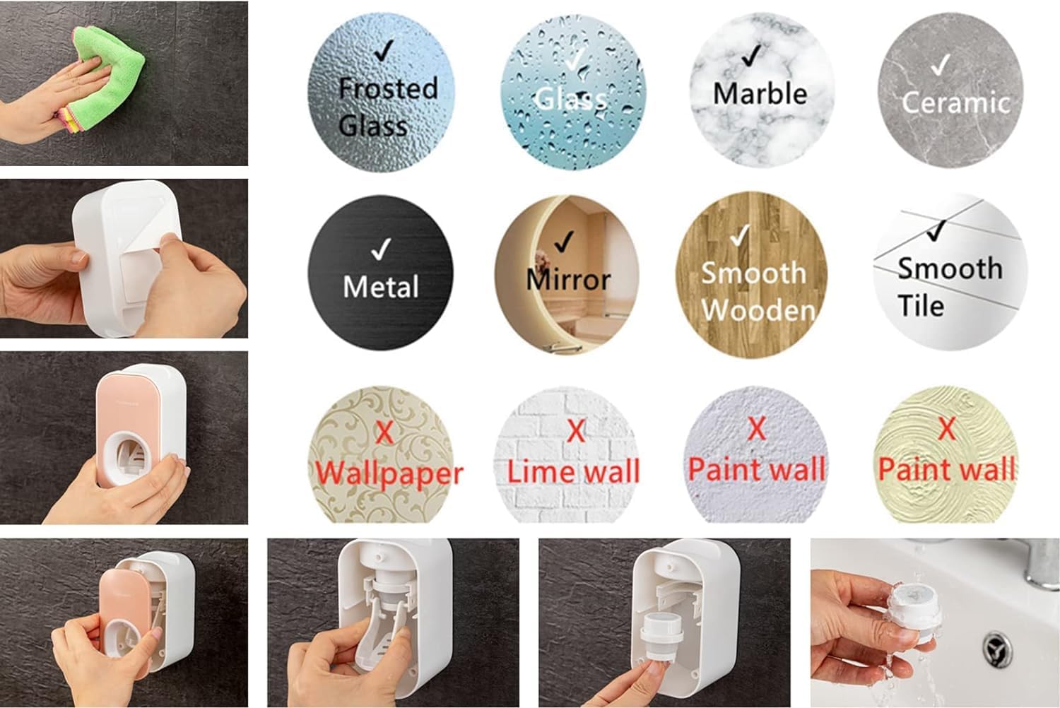 Bathroom Set with giggles - 2 Pc - Touchless Toothpaste Dispenser