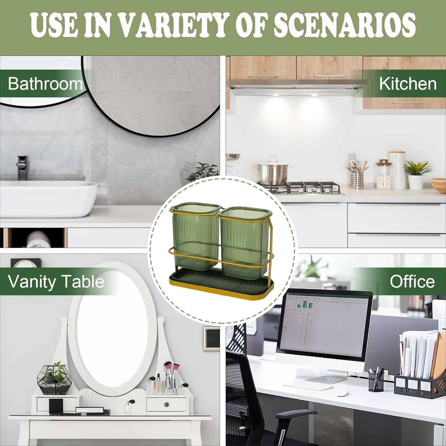 Stylish Space-Saving Wall-Mounted Toothbrush Holder