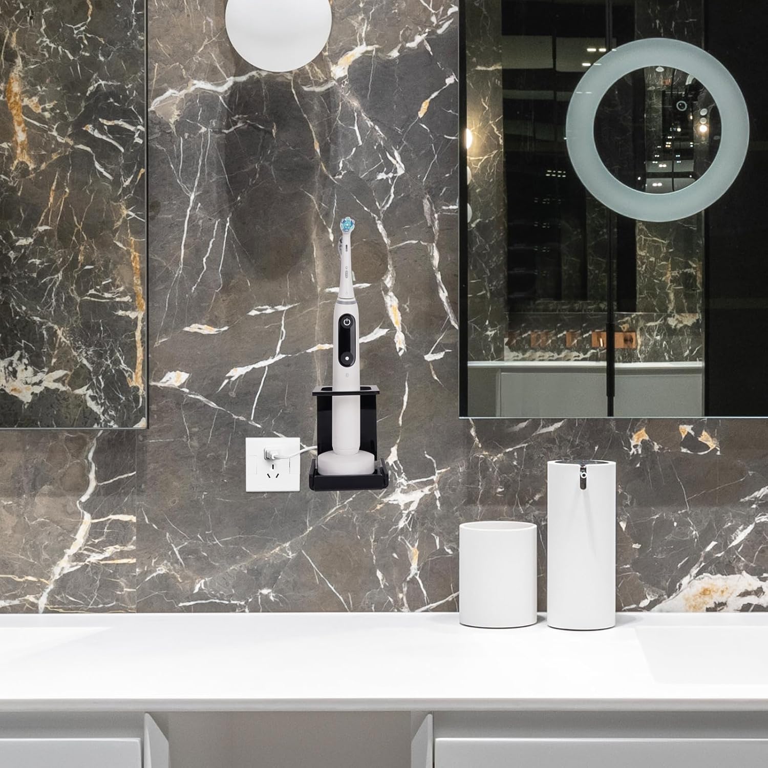 Sturdy electric toothbrush holder for easy charging compact design