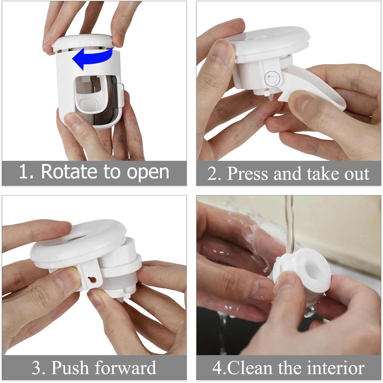 4 Pack Wall Mounted Toothbrush Holder with Cover