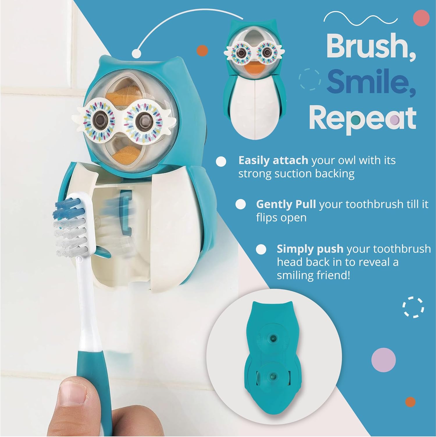 Flipper Owl Toothbrush Cover - Makes Brushing Fun for Kids