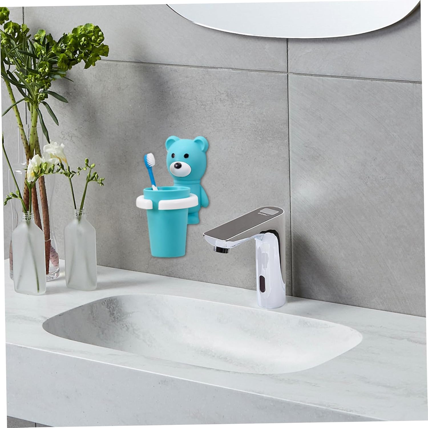 Cute Bear Toothbrush Holder Set for Kids