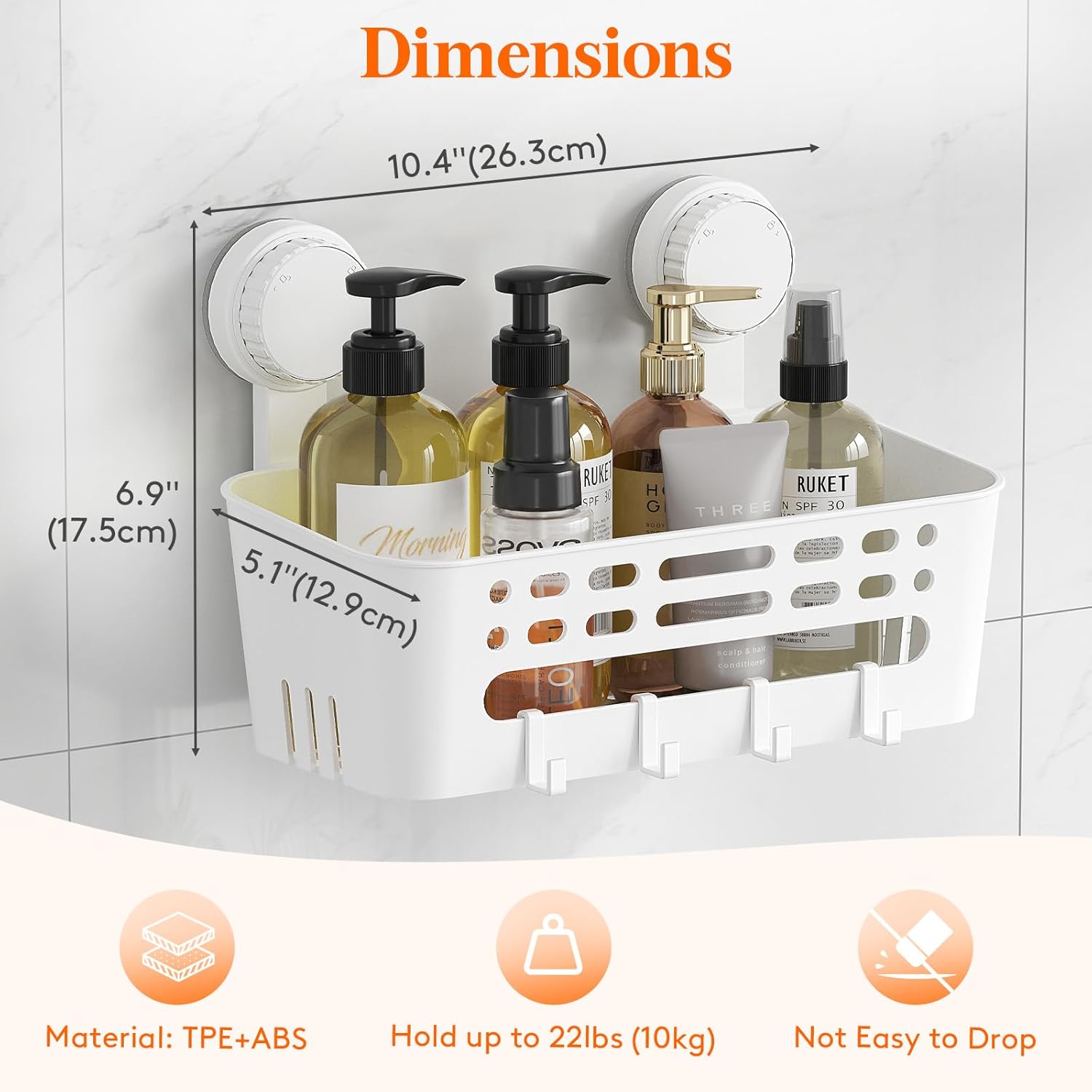 Effortless Suction Cup Shower Caddy