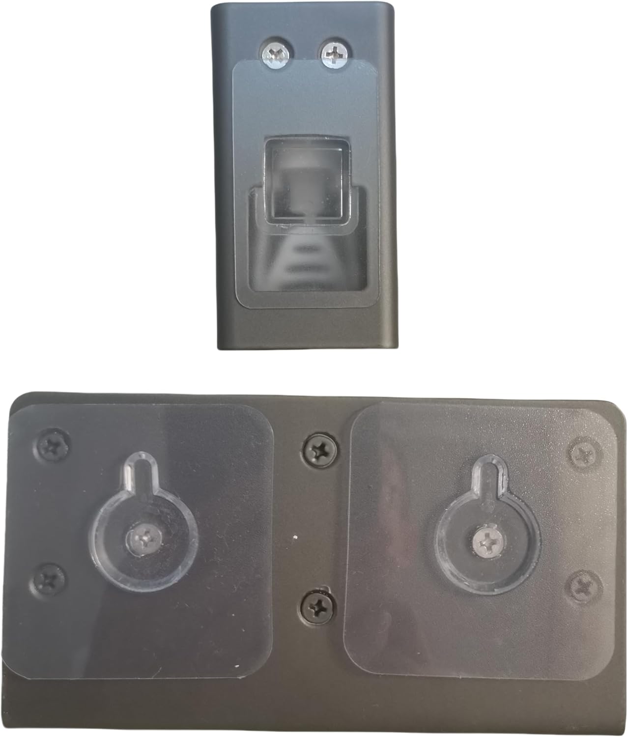 Wall Mounted Holder Set with 2 Cups and Cosmetic Organizer Dark Grey