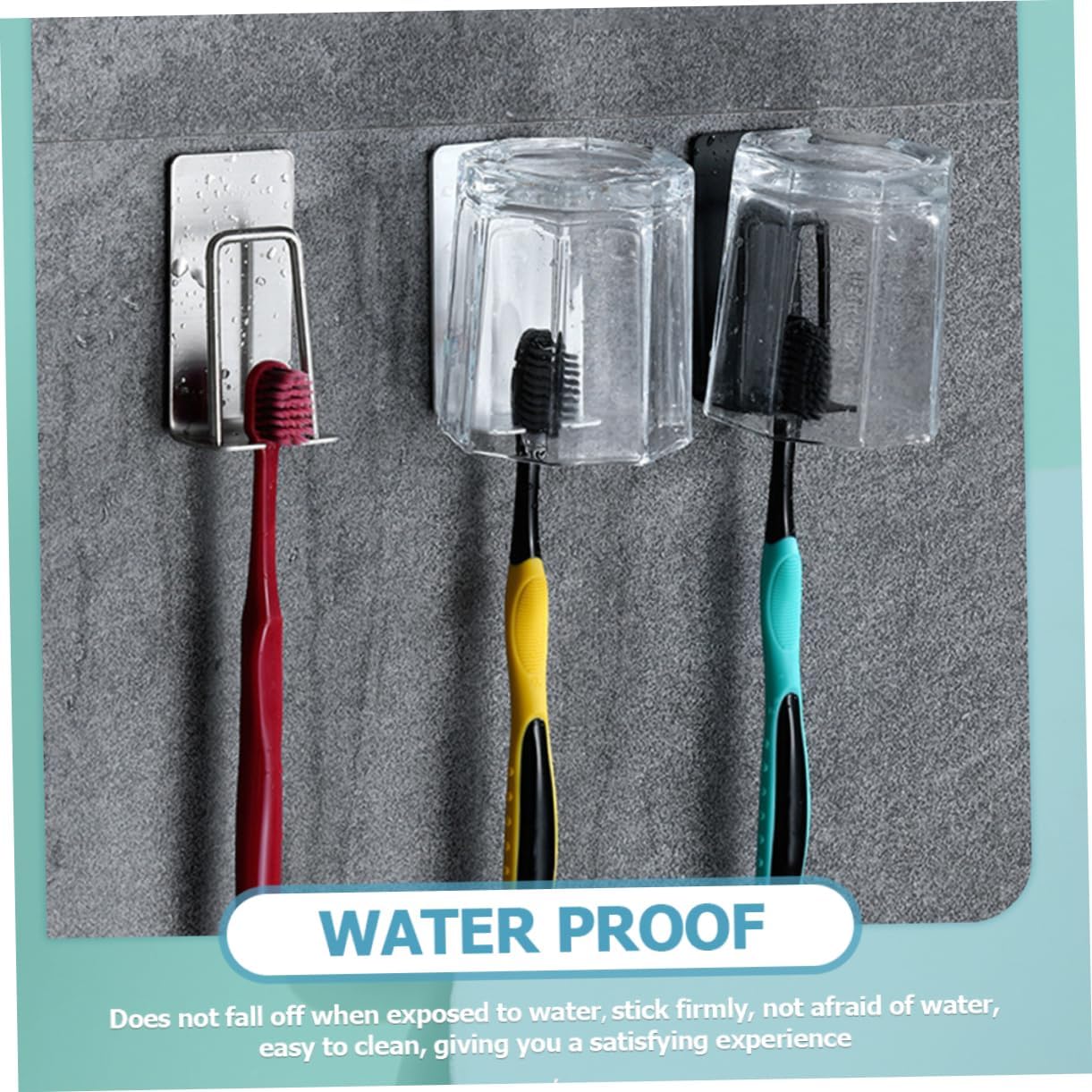 Space-Saving Stainless Steel Wall Mount Toothbrush Holder for Bathrooms